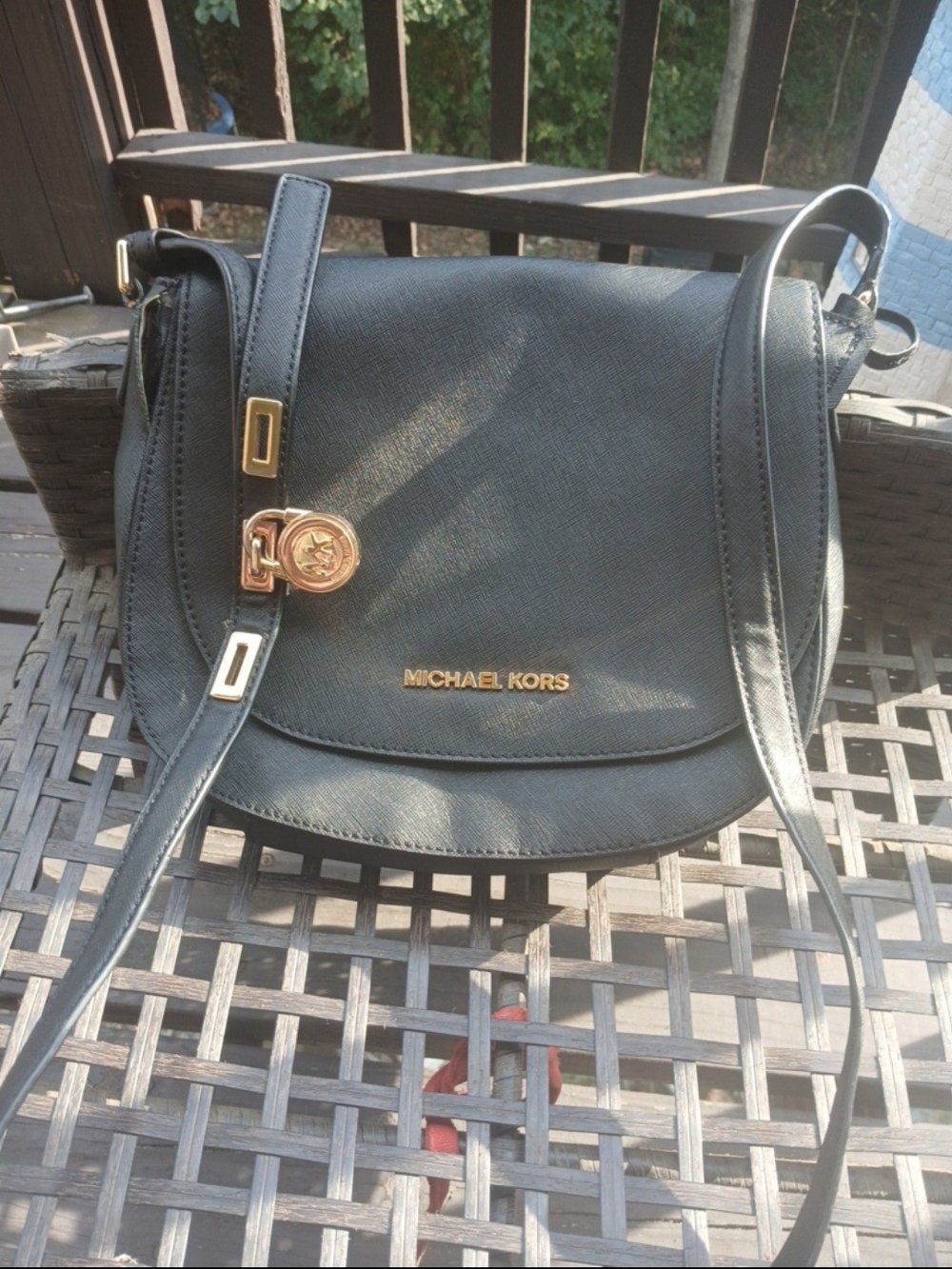 Michael Kors Jet Set Black Leather Crossbody Bag
